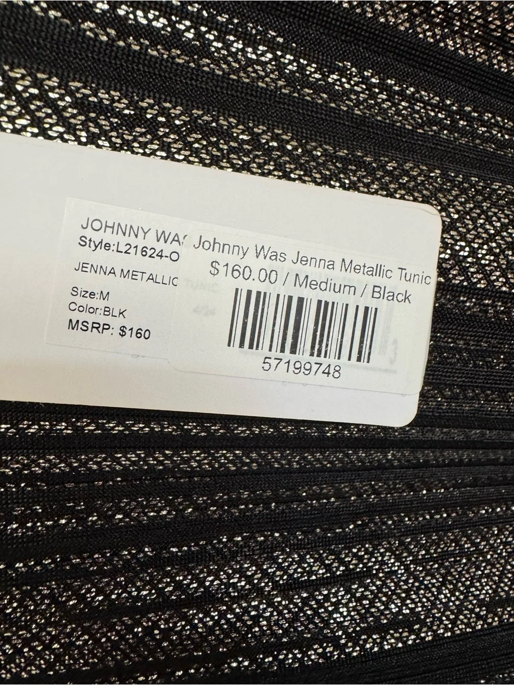 JOHNNY WAS Jenna Metallic Tunic (NWT) Size M - Picture 9 of 10